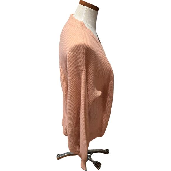 Naadam Ribbed Cocoon Cashmere Cardigan Sweater Desert Pink L - Picture 9 of 13